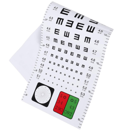 Eye Vision Chart Wall Mounted Visual Acuity Chart BreakResistant Plastic Professional Visual Testing For Home Clinic