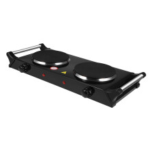 Portable Electric Stove Dual Burner Hot Plate Fast Heating with Handles for Home and Camping