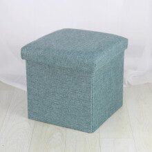 Foldable Small Storage Ottoman Padded Seat Collapsible Foot Rest Toy Box Makeup Stool Living Room Bedroom 48x30x30cm