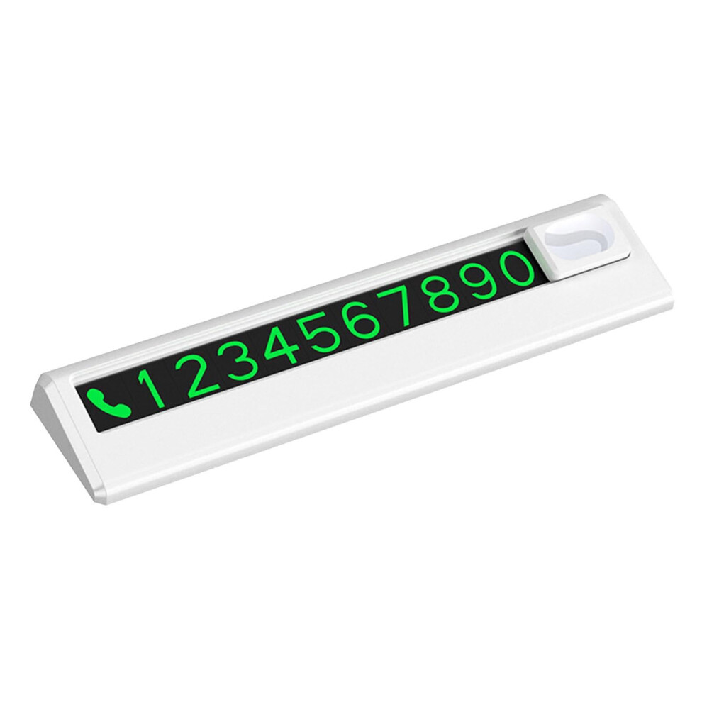 Car Parking Number Plate With Magnetic Change, Glow In The Dashboard Mount, Reusable Design Dark/White 9189345506925
