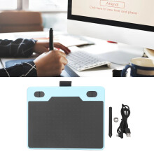 155x100mm Graphics Tablet 8192 Levels Stylus 4 Custom Keys Blue