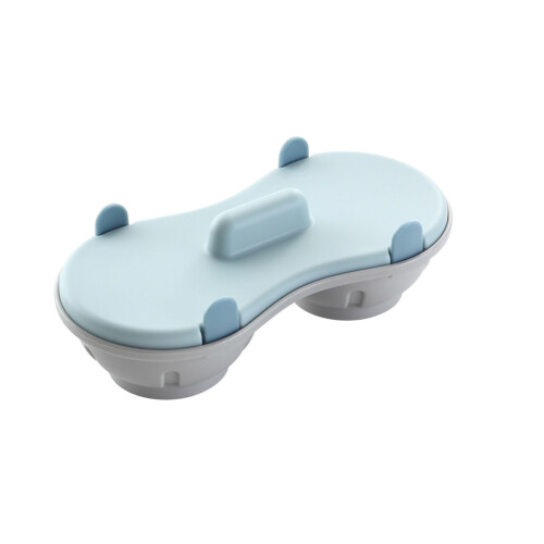 Microwave Egg Poacher Double Layer Blue, Non-Toxic PP Plastic 1