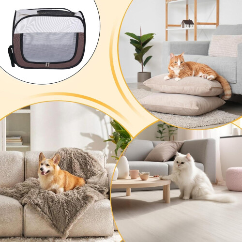 Pet Drying Box with Efficient Drying System and Hair Splash Control, Foldable Cat Drying Cage for Travel 2
