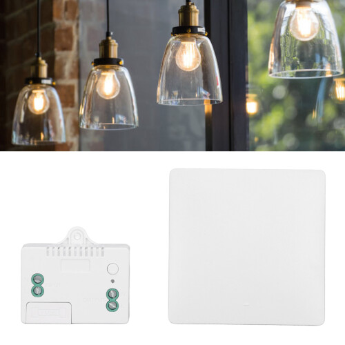 Wireless Light Switch Receiver Kit, 433MHz, Self Powered, White