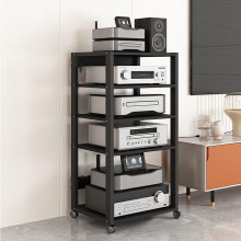 Media Stand Corner Shelf Audio Rack Tower Modern Record Player Holder AV Stand DVD Shelf 50.1x40x110 cm