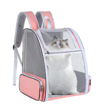 Pet Outing Backpack Ventilated Dog and Cat Carrier 42x38x32cm Pink With Breathable Mesh Panels