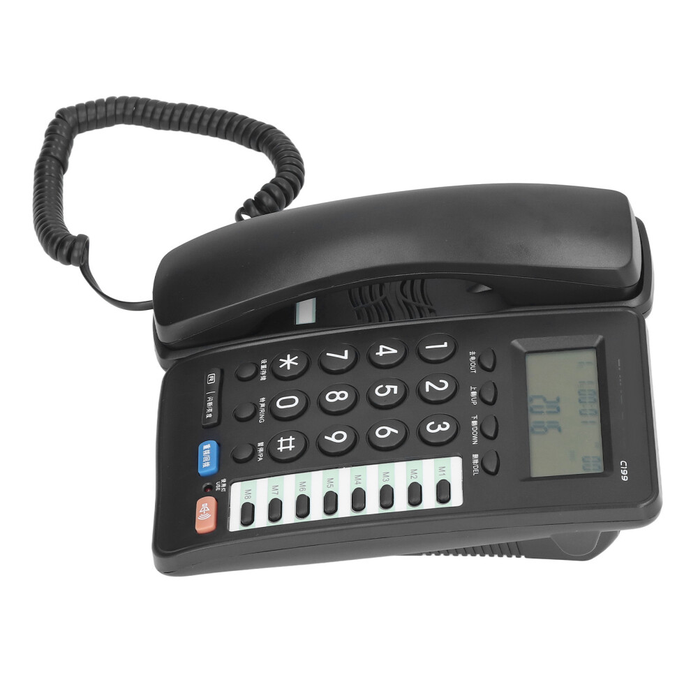 C199 Corded Home Office Phone With Mute & Voice Annunciation Black 9431374913411