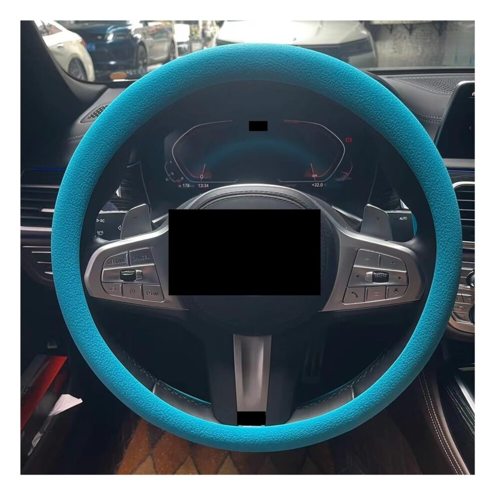 Universal Car Steering Wheel Cover Soft Plush Nonslip Grip For Allseason Comfort Sky Blue 9382693164933