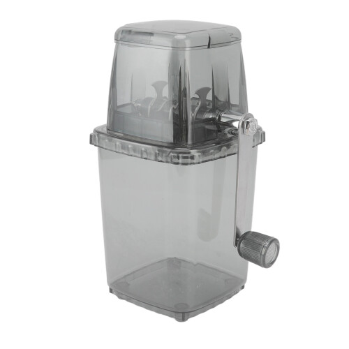 Compact Manual Ice Crusher Shaver - Hand Crank Snow Cone Maker Grey 1