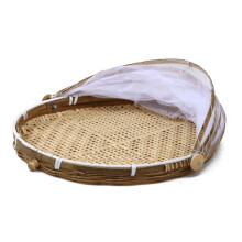 Durable Seagrass Food Tent Basket with Mesh Cover Large & Small Sizes