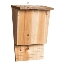 Large Outdoor Wooden Bat House with Weatherproof Slanted Roof for Garden and Backyard Wildlife