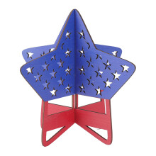 Veterans Day Ornaments Rustic Wooden Star Centerpiece, Durable Patriotic Decorations for 4th of July Tabletop Display, Non Toxic Red White Blue Home