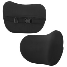 Autokopfkissen aus Memory-Schaum mit Nylonbezug, Vintage Schwarz | Ergonomisches Autozubehör