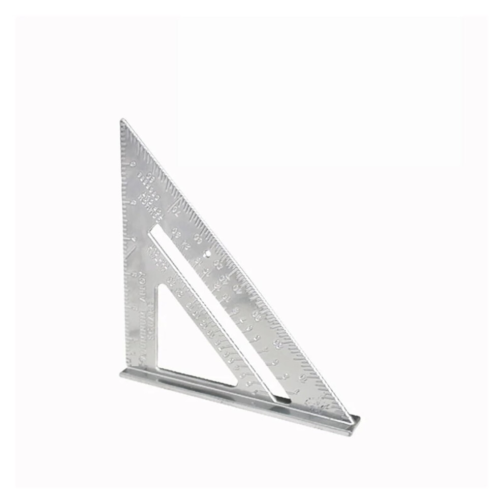 7Inch Aluminium Alloy Angle Ruler For Inch And Metric, Speed Square, Woodworking Tools, Silver 9199774924771