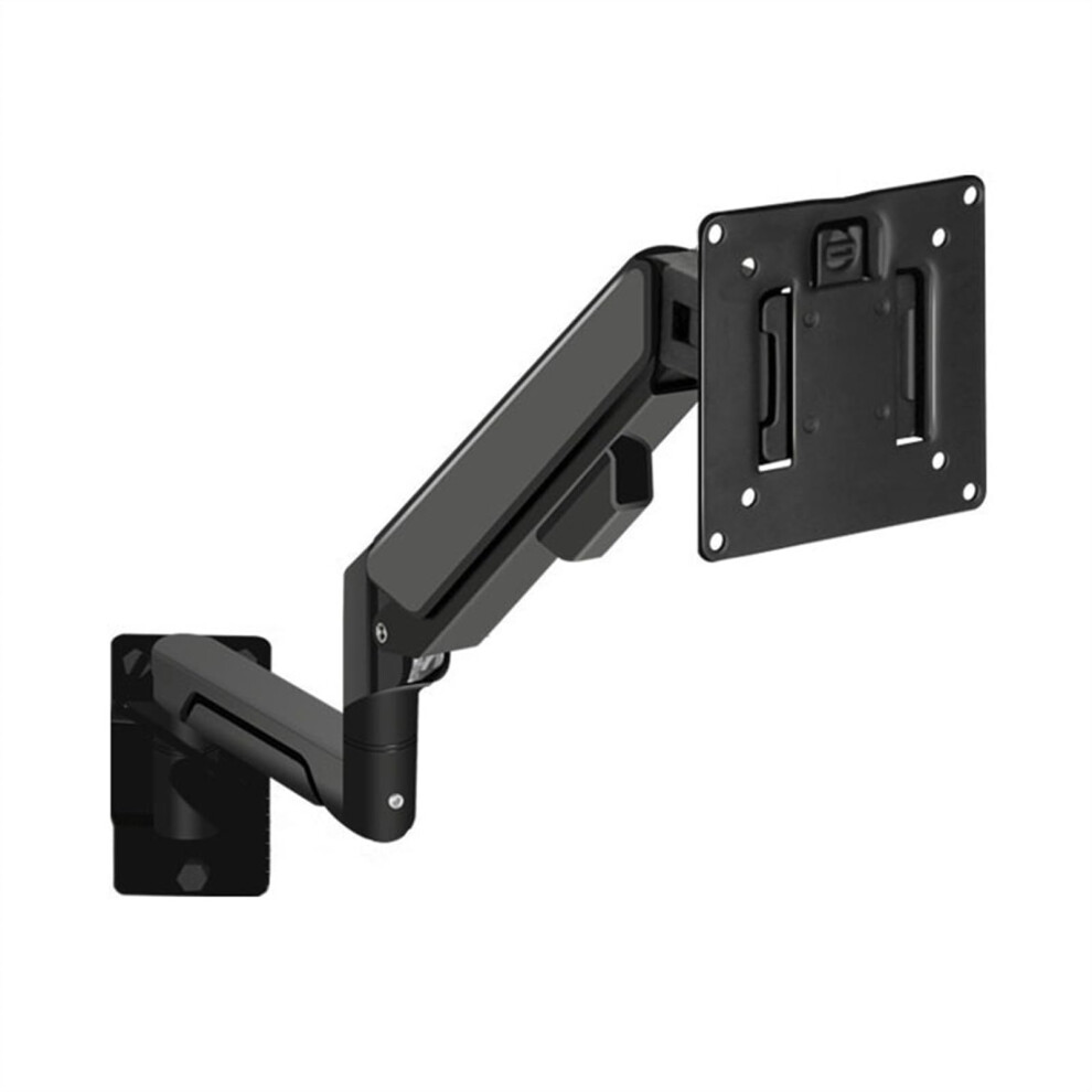 Monitor Arm Aluminum Wallmount, Full Motion Pneumatic Spring, Fits 32Inch Screens, 19.8 Lb, Vesa 100X100 Black 9382693166432