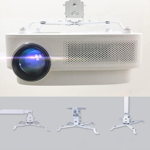 Speaker Stands Projector Stand Wall Mount Bracket Ceiling Fixed Hanger 16.92in Square Tube White Home Studio 2