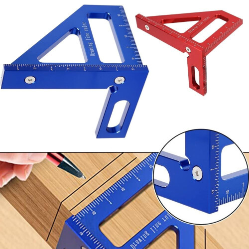Multi Function Measuring Tool Lightweight Aluminum Alloy Ruler For Accurate Angles In Carpentry And DIY Applications Blue 2