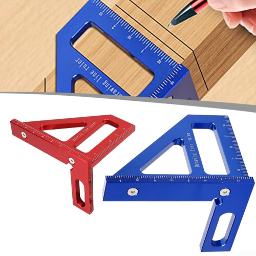 Multi Function Measuring Tool Lightweight Aluminum Alloy Ruler For Accurate Angles In Carpentry And DIY Applications Blue 1