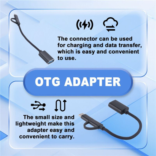 2 in 1 USB 3.0 OTG Adapter Cable Type-C Micro-USB to USB 3.0 Interface Converter for Cellphone Charging Cable -Black 2