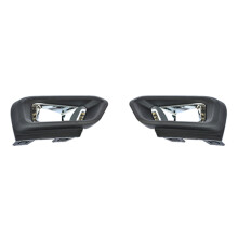 1Pair Car Front Bumper Fog Light Cover Bezel Grille with Chrome Frame for 308 2016 2017 2018 2019