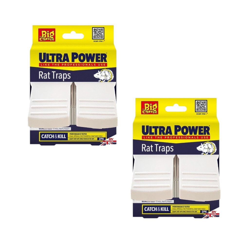 B&Q - 2 Pack Ultra Power Rat Twin Traps Pre-Baited Ready-To-Use Professional-Grade Guaranteed Kill - Image 2