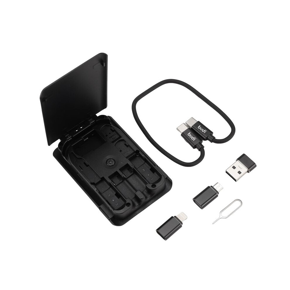 Budi Multi-Function Universal Adapter Card Storage Box 15W Wireless Charging For Travel Portable Storage Bag 6031478613632