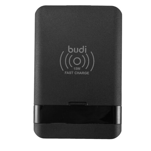 BUDI Multi-Function Universal  Adapter Card Storage Box 15W Wireless Charging for  Travel Portable Storage Bag 1