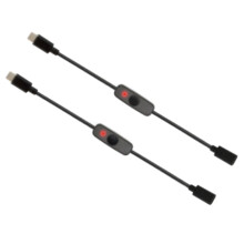Power USB Type C with Indicator Light Male to Female USB-C Extension Cable for Raspberry Pi 4B 2 Pcs