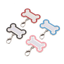 Bone Shaped Dog Id Tags 4Pcs Set Heat Transfer Pet Name Plates, DIY Cat And Puppy Name Tags, Hanging Tags, Blue And Red