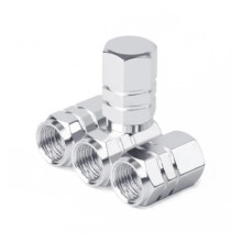 Silver Metal Tire Valve Caps Universal for Car Motorcycle Bicycle – Durable and Easy Install