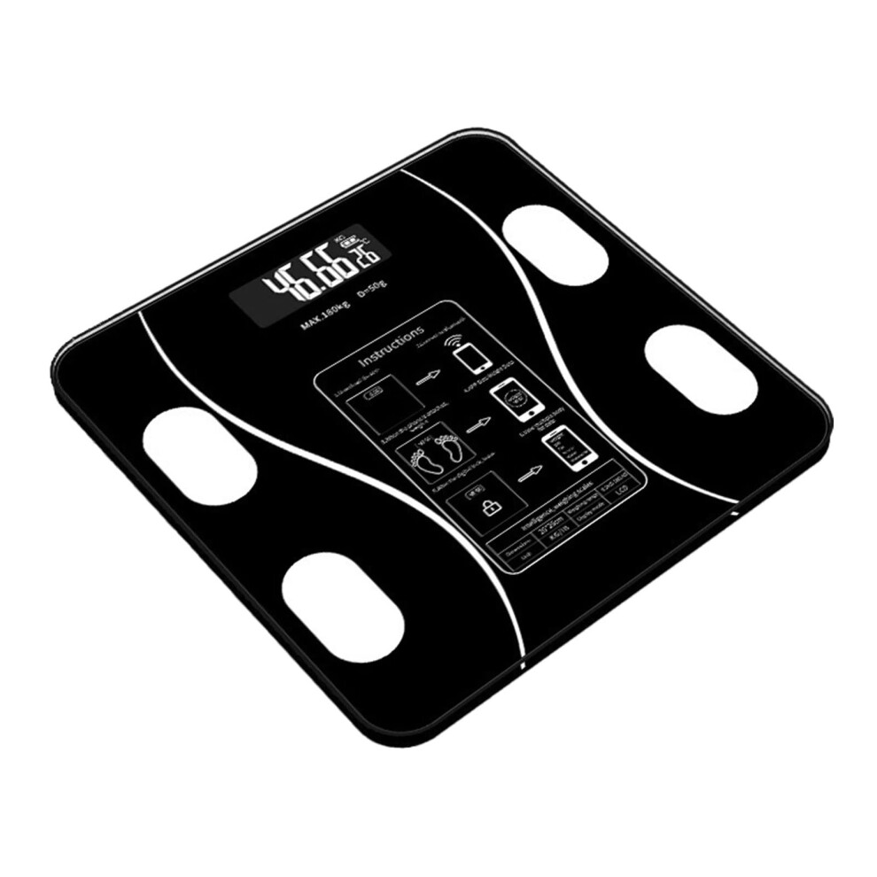 Black Scales For Body Weight Rechargeable Digital Smart Scale App Bluetooth Body Fat Bmi Muscle Mass Water Bone Mass