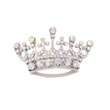 South Korean Fashion Queen Crown Tiara Diamante Rhinestone Brooch Pin