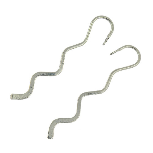 20 Pcs Tibetan Silver Beading Wavy Bookmarks With Loop For DIY Making