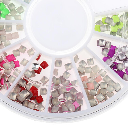 500pcs 3D Nail Art DIY Glitter Decoration Square Rivet Shaped