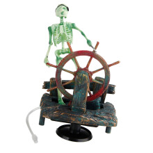 Air Pump Bubbling Skeleton Ornament Aquarium Fish Tank Background Deco