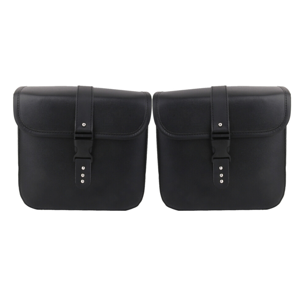 1 Pair Pu Leather Motorcycle Side Saddlebags Saddle Bag Panniers Black 6901423366305