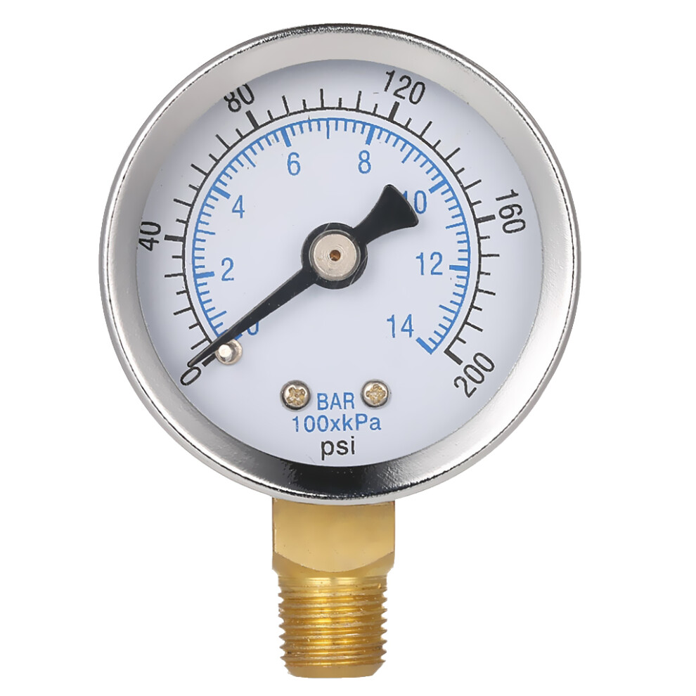 1/8"Npt Air Compressor Hydraulic Pressure Gauge 0-200Psi Side Mount 1. 6901423365346