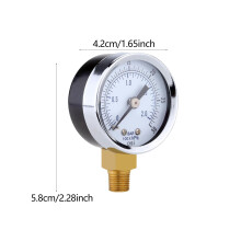 0-30psi 0-2bar Mini Dial Air Compressor Meter Hydraulic Pressure Gauge