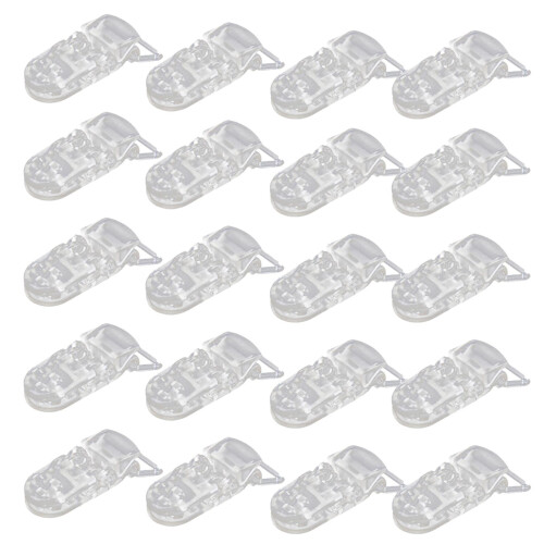 20pcs Clear Plastic Bib Soother Pacifier Clips Suspender Dummy Holders