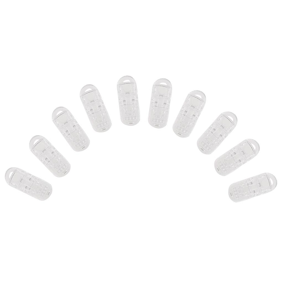 10pcs Clear Pacifier Clips Clips Suspender Clips with Gripping Teeth