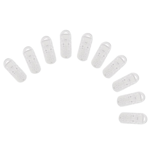 10pcs Clear Pacifier Clips Clips Suspender Clips with Gripping Teeth 1