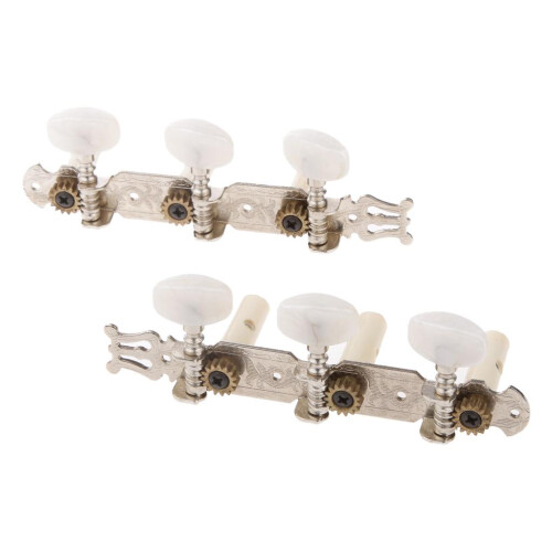 Silver Engraved Plank Round Knobs Tuning Peg Machine Head for Classic