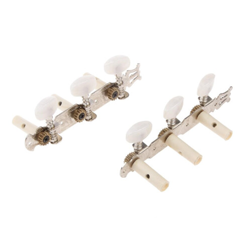 Silver Engraved Plank Round Knobs Tuning Peg Machine Head for Classic 2
