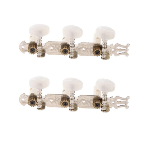 Silver Engraved Plank Round Knobs Tuning Peg Machine Head for Classic 1