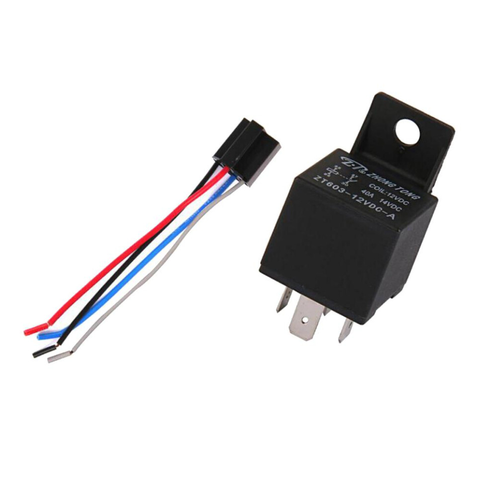 Car Vehicle Truck Motor 12V 40A Amp Spst Relay & Harness Socket 4Pin 4 6901423369115