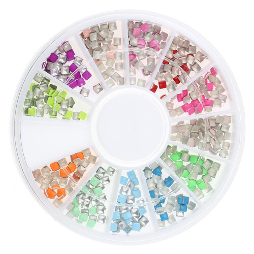 500pcs 3D Nail Art DIY Glitter Decoration Square Rivet Shaped 1