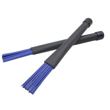 1 Pair Retractable Rubber Handles Jazz Drum Brushes Blue Plastic Stick