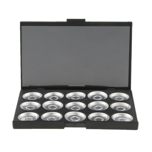 Black Makeup Palette Empty Eyeshadow Blusher Case Cosmetic Collection 2