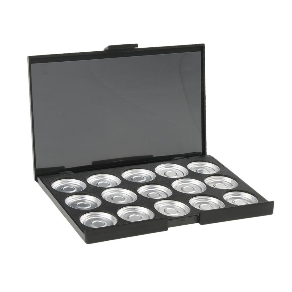 Black Makeup Palette Empty Eyeshadow Blusher Case Cosmetic Collection