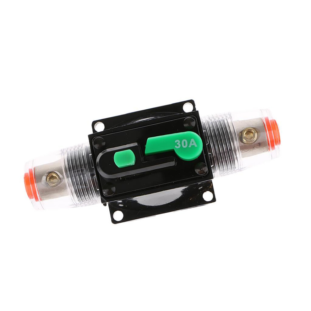 30A Car Audio Inline Circuit Breaker Fuse Holder Manual Reset Switch 6901423370647